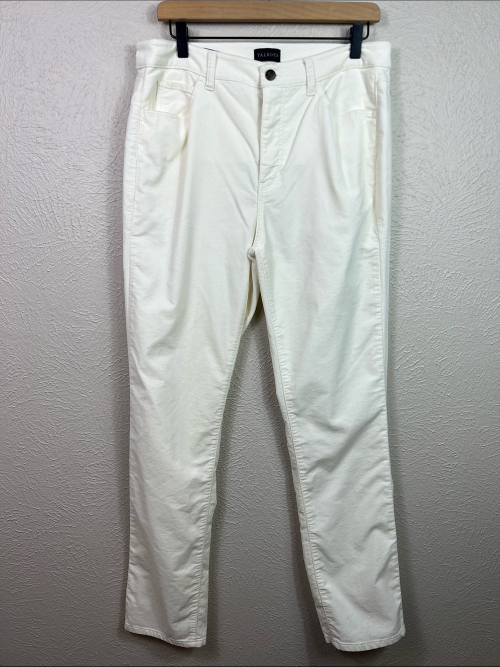 Talbots Velveteen Cream Straight Leg Pant Jeans 10